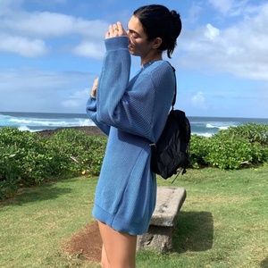 Long oversized knit sweater